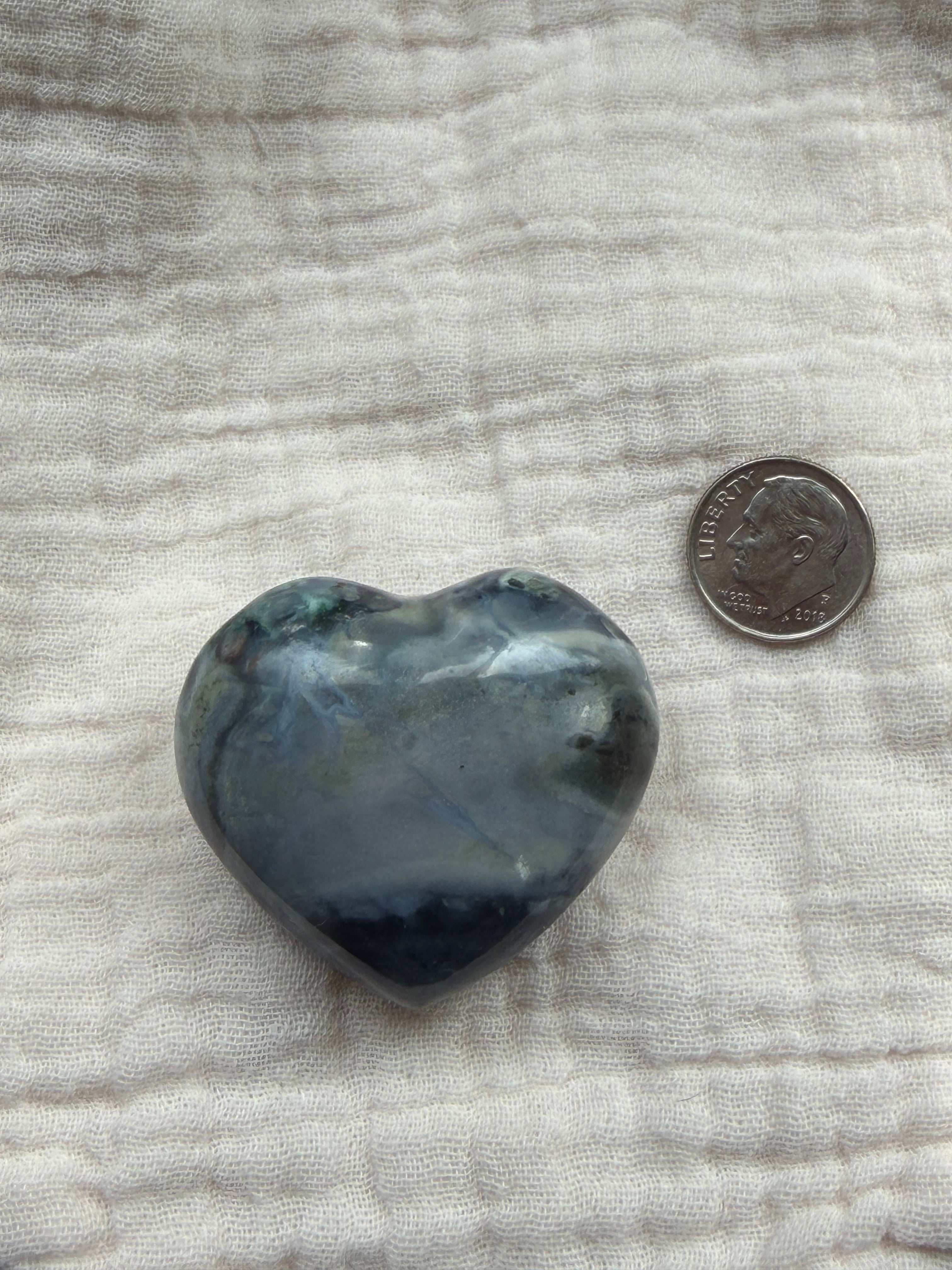 Ocean Jasper Crystal Heart Carving