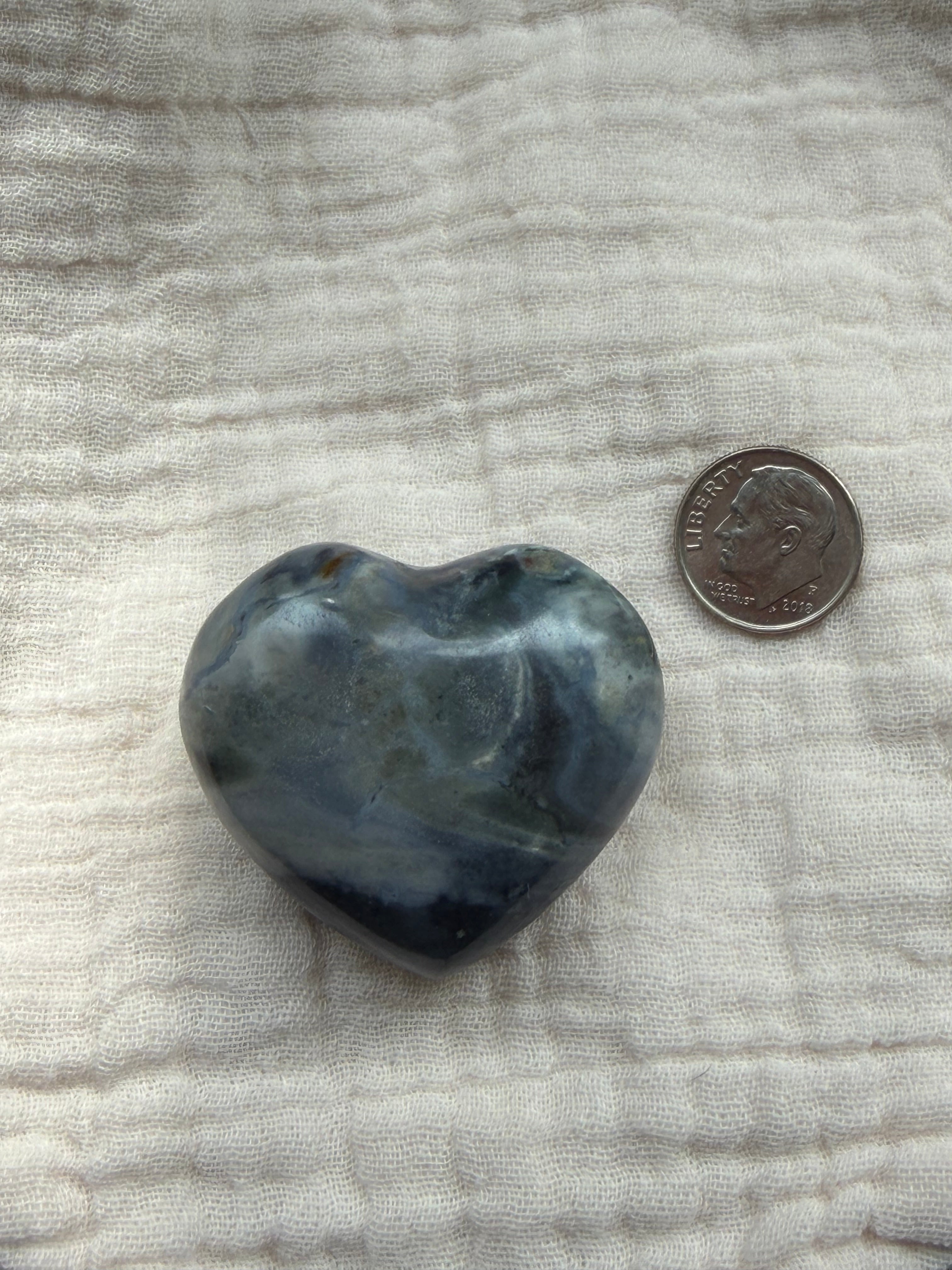 Ocean Jasper Crystal Heart Carving